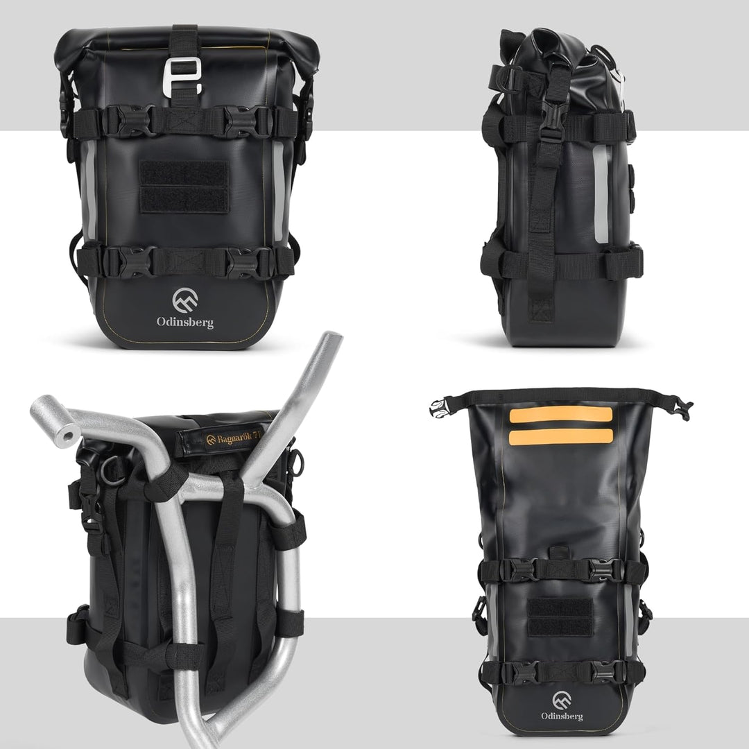 Odinsberg 7L Wasserdicht Hecktasche Motorrad | Sturzbügeltasche, Satteltasche, Sissybar Tasche, Seit