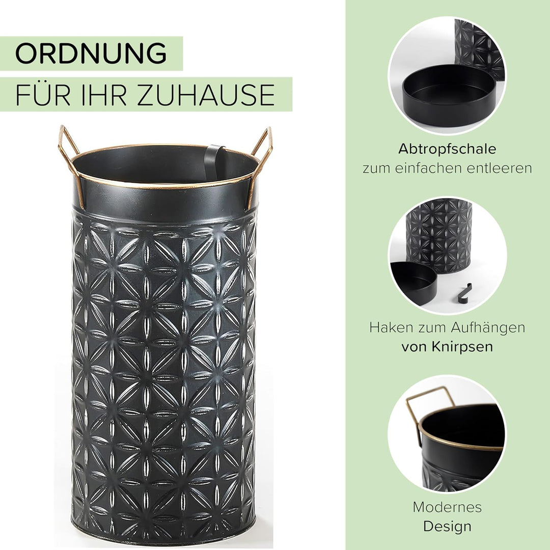 Kobolo Schirmständer Regenschirmständer Stroke - Metall - schwarz - H 43 cm