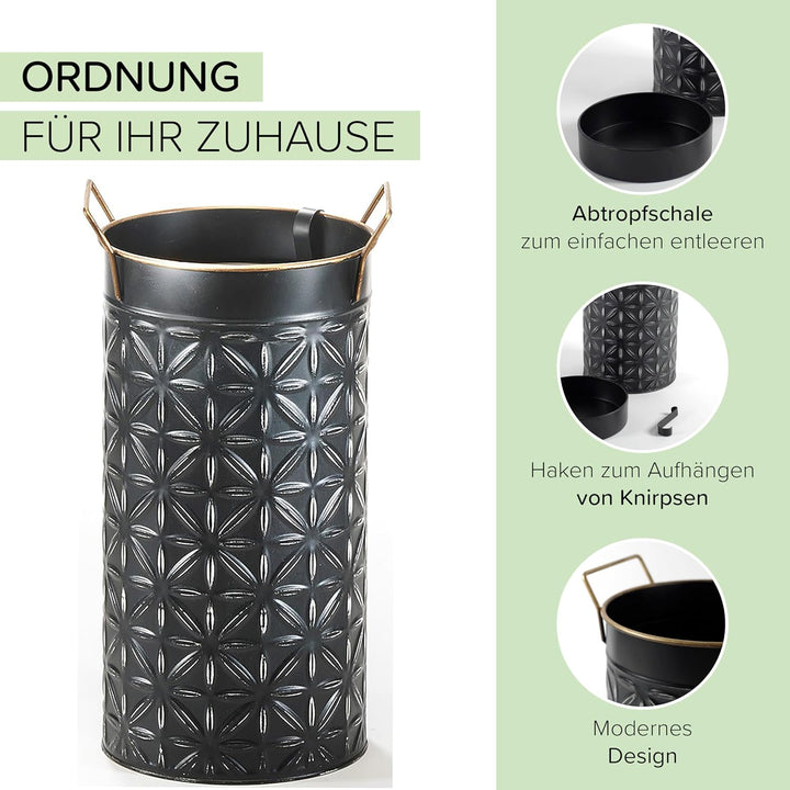 Kobolo Schirmständer Regenschirmständer Stroke - Metall - schwarz - H 43 cm