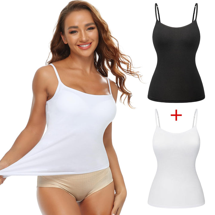 SLIMBELLE Damen Unterhemd BH Hemd Seamless Tank Top mit entfernbaren Cups Bauchweg Shapewear Top Ohn