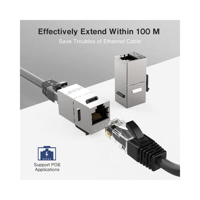 10 Stück Cat7 Keystone Jack Inline Kupplung Sheilded RJ45 8P8C Stecker Cat7/Cat6A bis zu 10 Gbit/s f