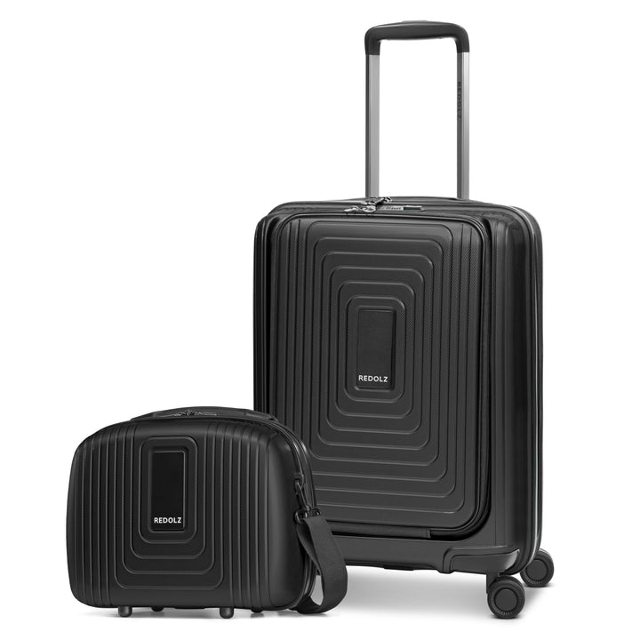 REDOLZ Hartschalen Koffer-Set-2-teilig | S Trolley 40 x 23 x 55 cm mit Laptopfach & Dehnfalte - 3,2