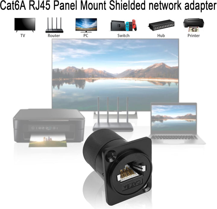 QIANRENON RJ45 Panel Montage Adapter Geschirmt RJ45 8P8C Buchse auf Buchse Netzwerk Steckverbinder C