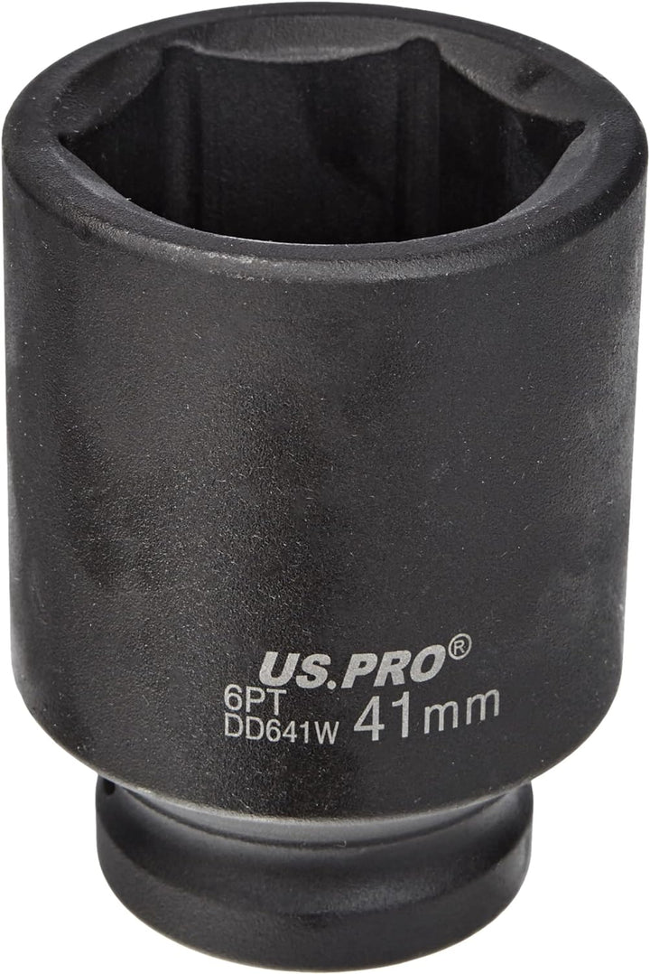 US PRO B1360 12 Stück 3/4 Zoll Dr Metric Cr-V Deep Impact Stecknüsse 6-polig, 0,01 V