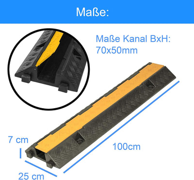 1 Kanal Kabelbrücke Schlauchbrücke mit extra grossen Kanal (70x50mm) Überfahrschutz Kabelkanal Brück