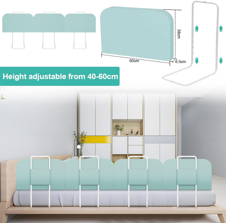 Tubiaz Bettgitter rausfallschutz Bett 60cm 5-Loch Höhenverstellbar Bettschutzgitter für Kinder Bett