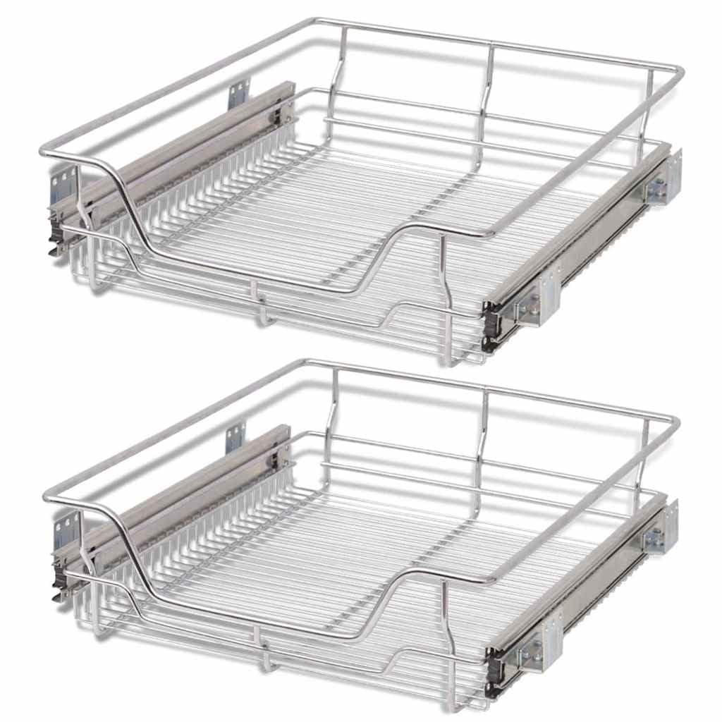 vidaXL 2X Einbauschublade Teleskopschublade Korbauszug Küchenschrank 50 cm 500 mm, 500 mm