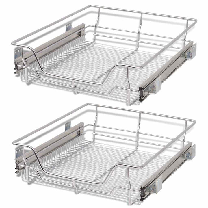 vidaXL 2X Einbauschublade Teleskopschublade Korbauszug Küchenschrank 50 cm 500 mm, 500 mm