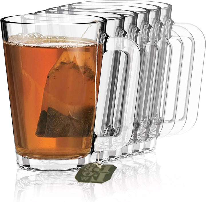 Sahm Teegläser mit Henkel (6er Set) - 260ml Glühweintassen Glas - Spülmaschinengeeignet - Zeitlose K