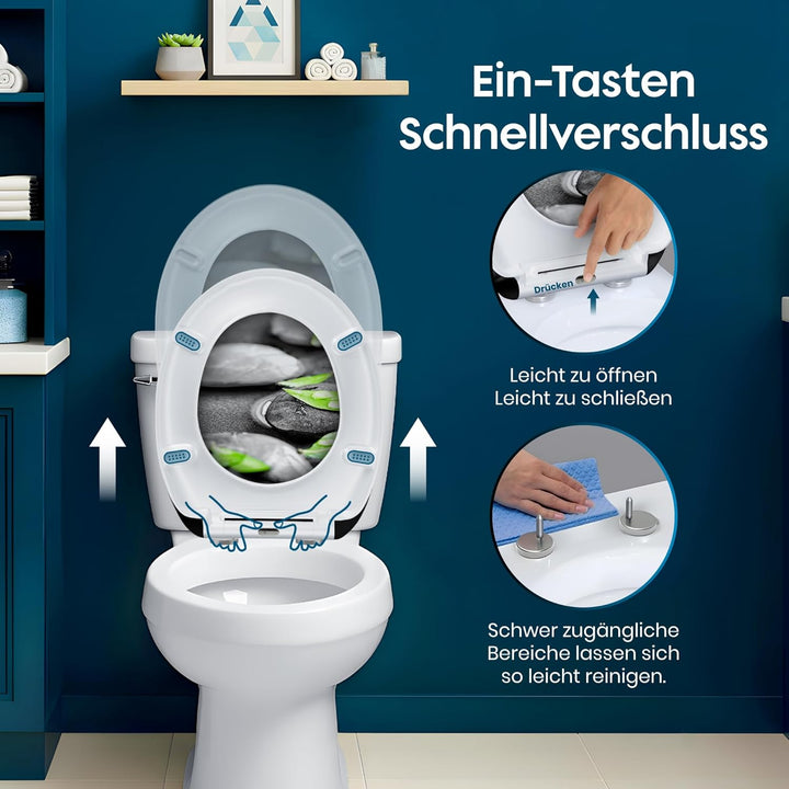 WC-Sitz Duroplast,max. Belastung der Klobrille 150 kg Toilettensitz mit Absenkautomatik und Schnellv
