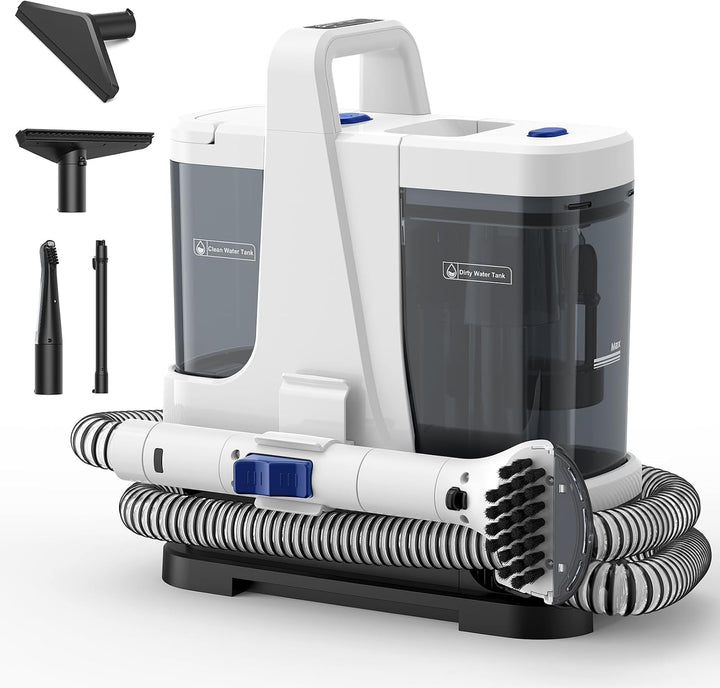 Lubluelu V9 Multi-Purpose Portable Carpet &amp; Upholstery Spot Steam Cleaner, 22000Pa Suction, Four Cle