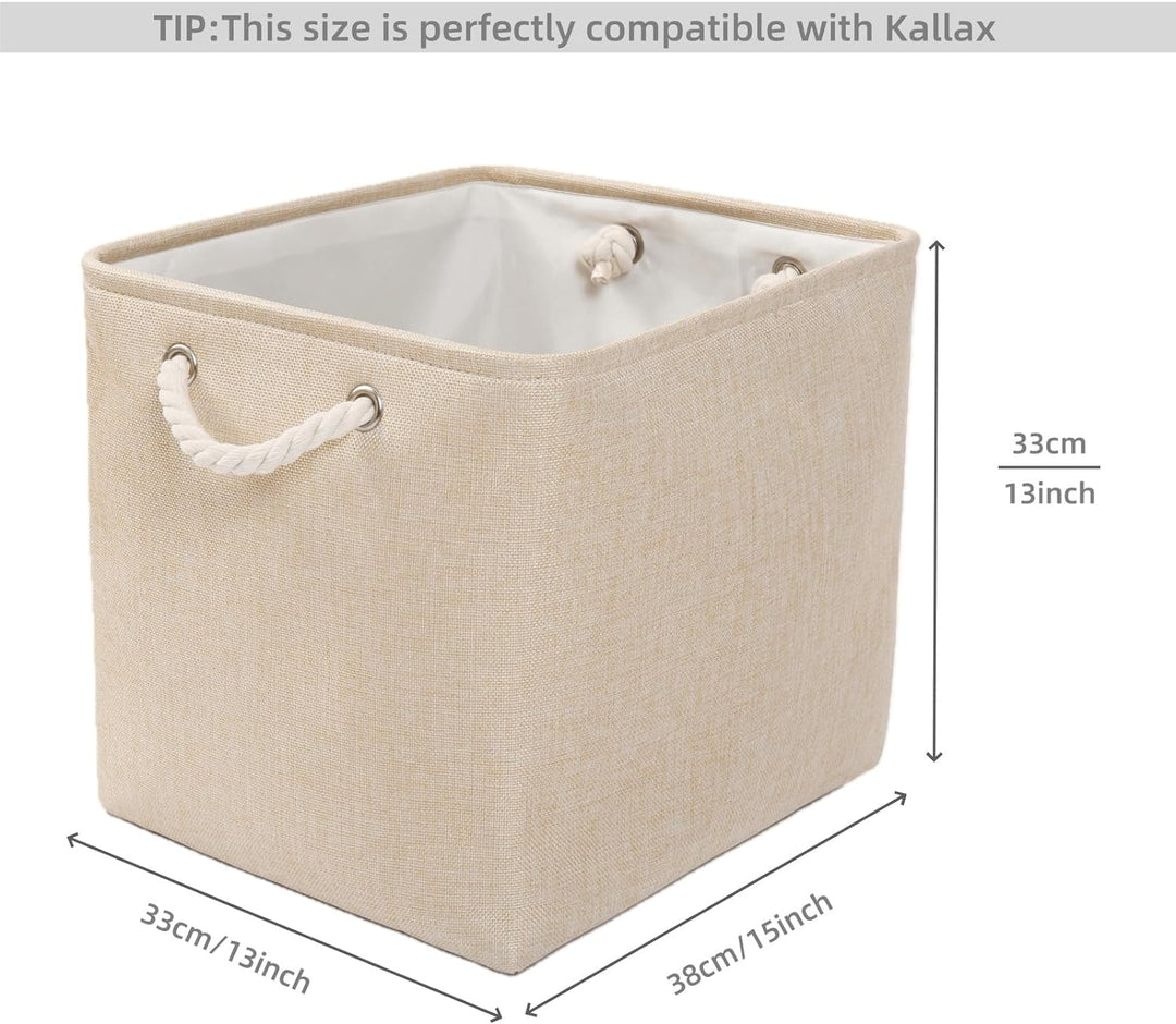 Mangata Aufbewahrungsbox Stoff,33 x 38 x 33 cm Grosser Grau Aufbewahrungskorb, Boxen Aufbewahrung fü