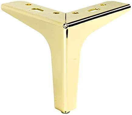 P17 - Siena | Set 4 Füsse + 16 Schrauben | Glänzendes Gold | Höhe 15 cm | Beine für Sofas, Möbel, Sc