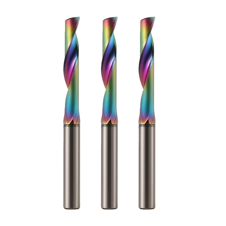 3 PCS CNC-Fräser für Aluminium mit einer Nut, 4mm Schaft Schaftfräser Spiralfräser Bit VHM mit DLC-B