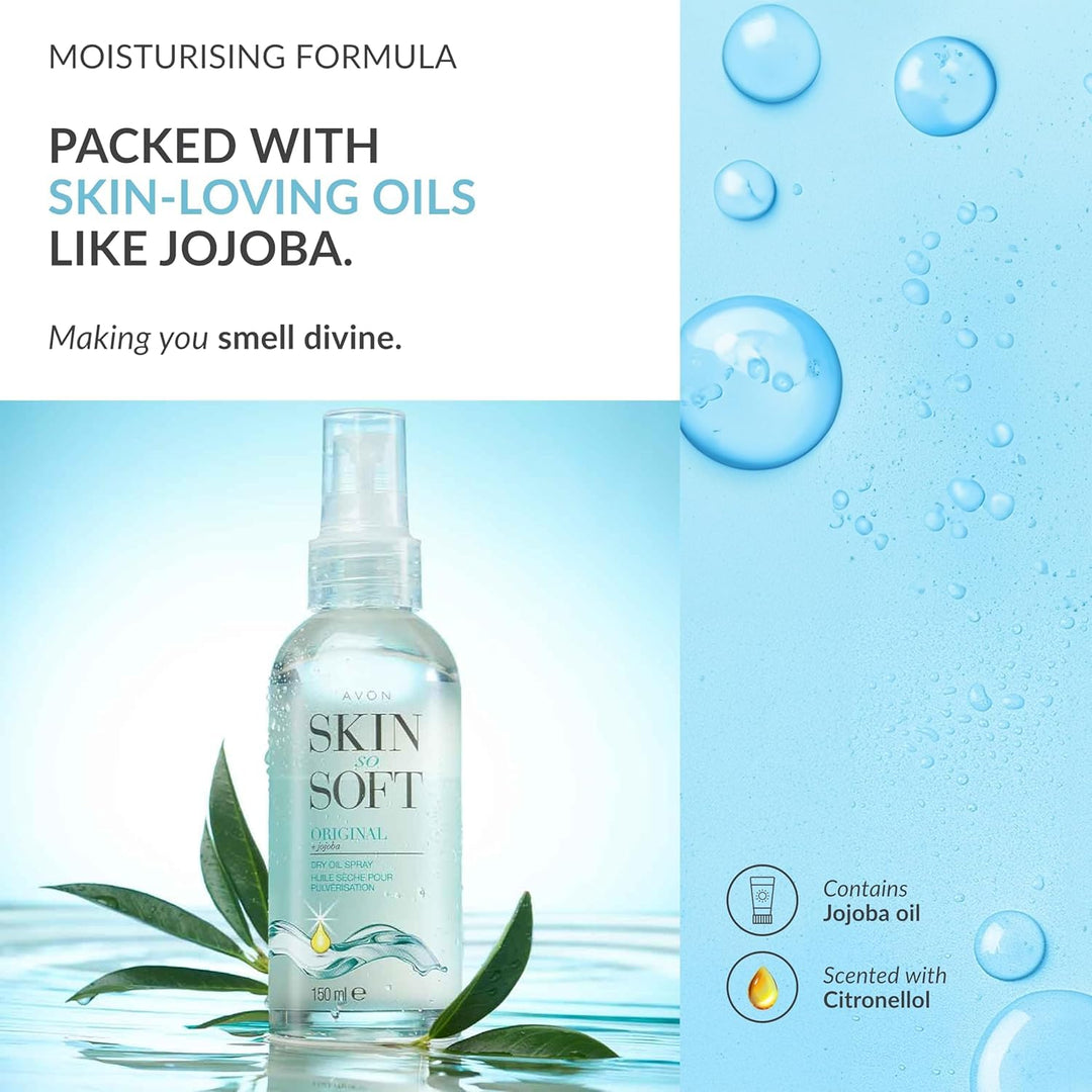 Avon Skin So Soft Original Dry Oil Spray 4 x 150ml. Modern, Modern