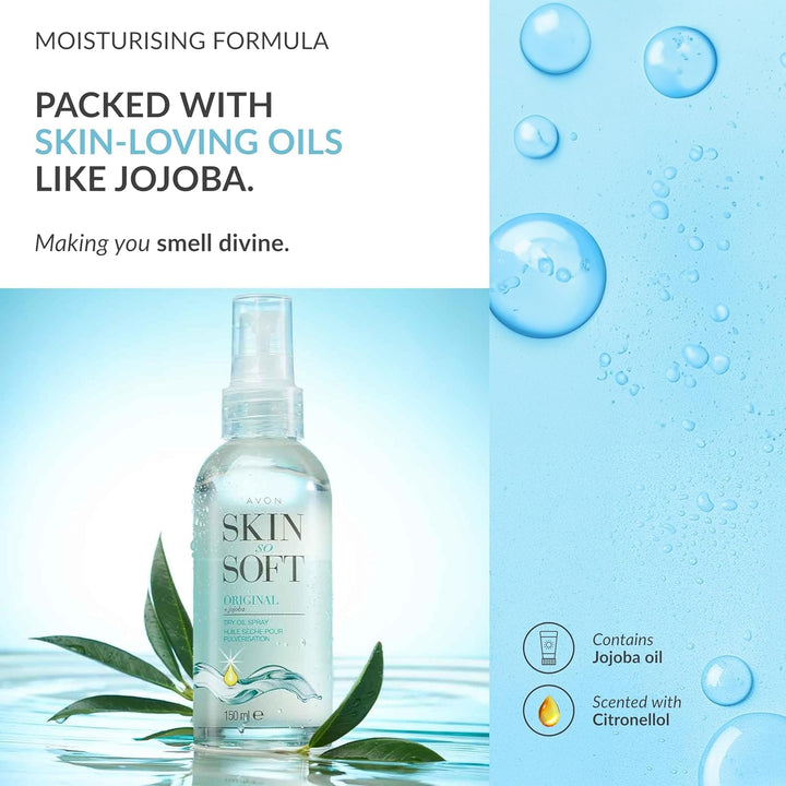 Avon Skin So Soft Original Dry Oil Spray 4 x 150ml. Modern, Modern