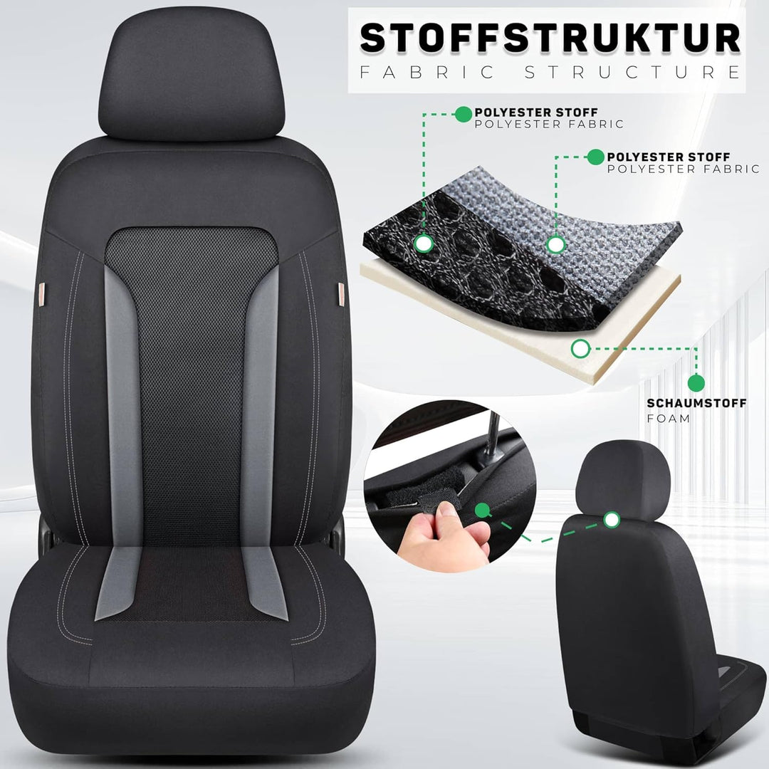 Schonbezüge Sitzbezüge für Mercedes B-Klasse W247 Bj ab 2019 in Schwarz/Grau TF2