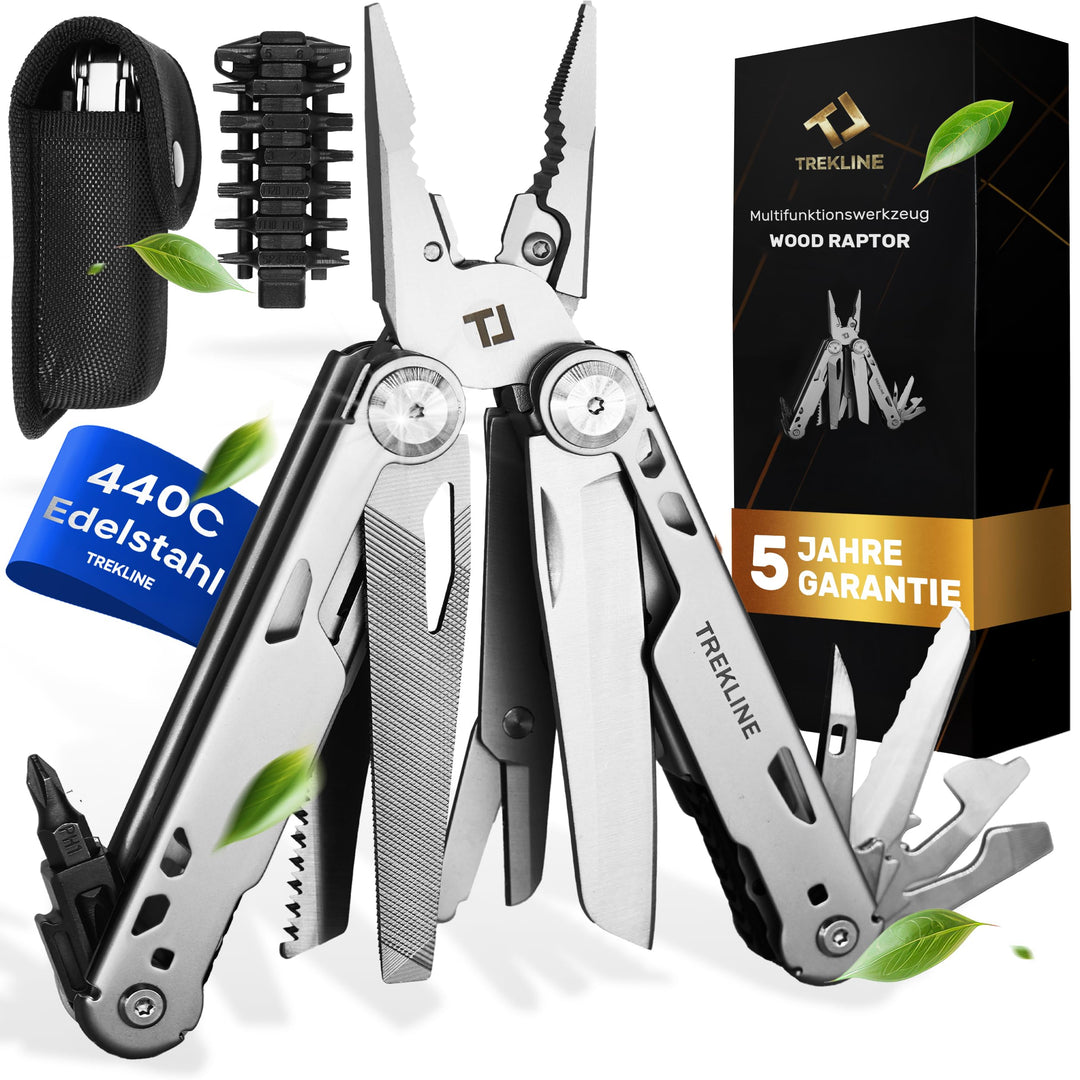 Multitool [440C Edelstahl] Outdoor Camping Survival Multitool Werkzeug Messer, Überlebensmesser, Tas