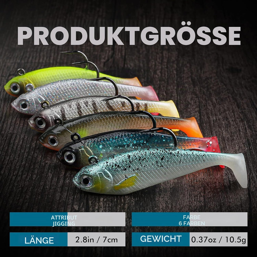TRUSCEND Gummifische Angelköder für Forelle Zander & Barsch, Kunstköder Angelausrüstung Gummiköder A