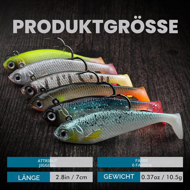 TRUSCEND Gummifische Angelköder für Forelle Zander & Barsch, Kunstköder Angelausrüstung Gummiköder A