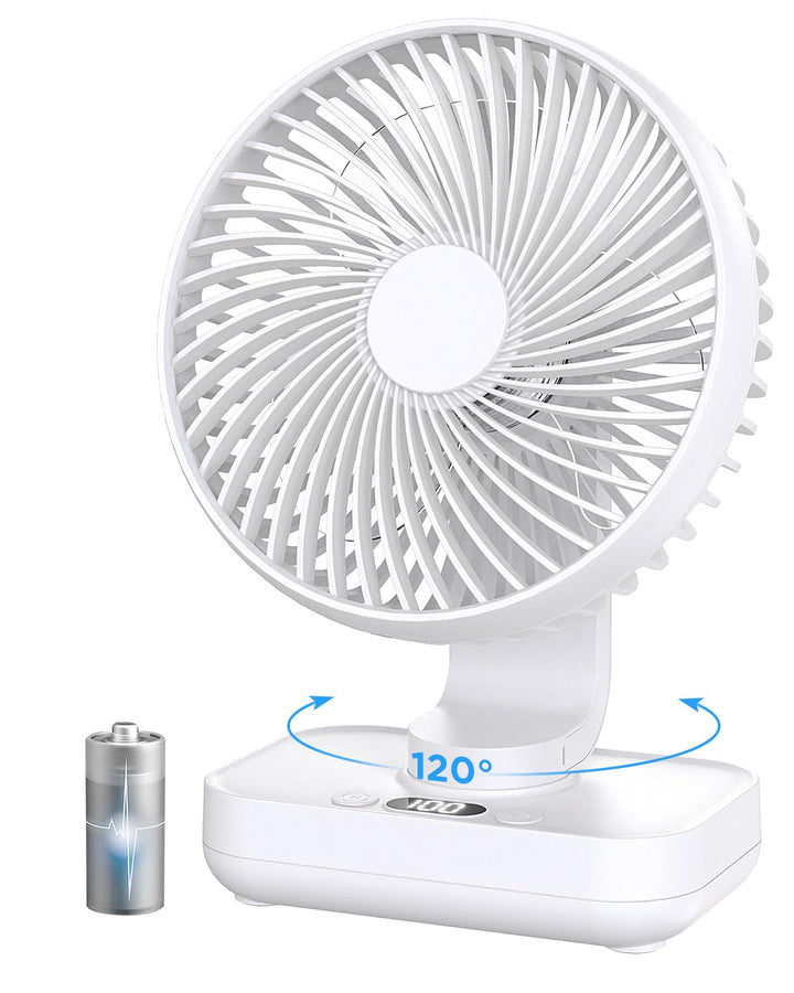 EasyAcc Tischventilator, 4000 Akku Automatischer Oszillierender Kleiner USB Ventilator, Tragbarer Au