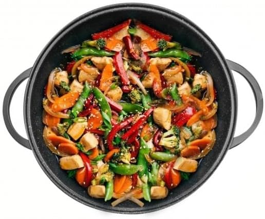 XXL WOK Wokpfanne Pfanne mit Glasdeckel Induktion Ø 40 cm DW 40