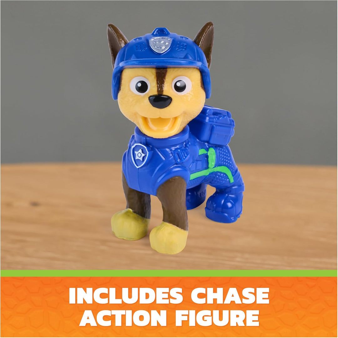 PAW PATROL: Der Dino Film, Roaring Pups, Chase-Figur & Stegosaurus-Dino, der durch Bewegung mit real