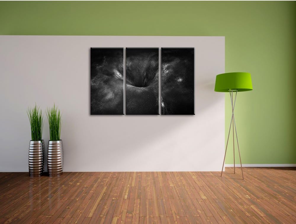 Pixxprint Loch im Weltall als Leinwandbild/Grösse: 3 Teilig (120x80 cm) cm/Wandbild/Kunstdruck/ferti