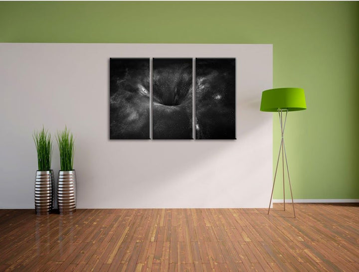 Pixxprint Loch im Weltall als Leinwandbild/Grösse: 3 Teilig (120x80 cm) cm/Wandbild/Kunstdruck/ferti