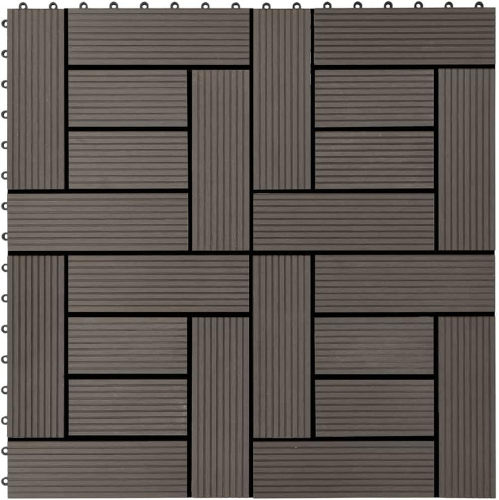 Gecheer 22 STK. Terrassenfliesen WPC Fliesen Balkon Bodenbelag Gartenfliese Balkonfliese Klickfliese