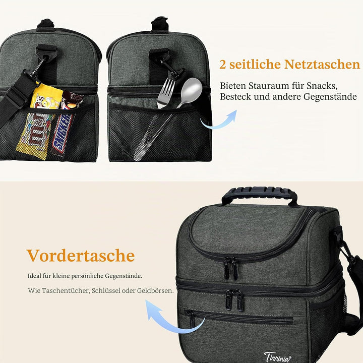 Kato Tirrinia Faltbar Gross Kühltasche 13L(22Dosen), Doppellagige Isoliertasche Lunchtasche Picknick
