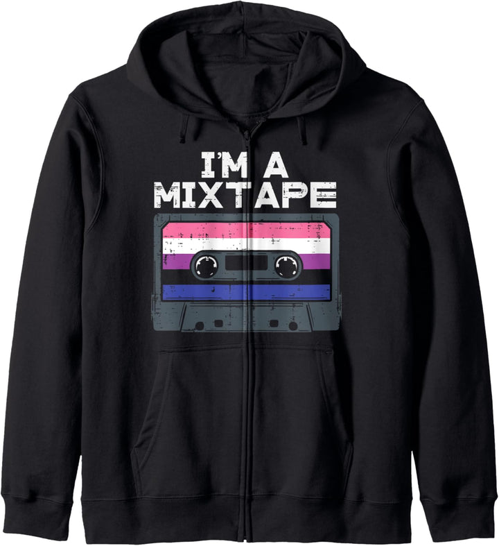 I'm A Mixtape Cassette LGBTQ Genderfluid Flag Non-Binary Kapuzenjacke