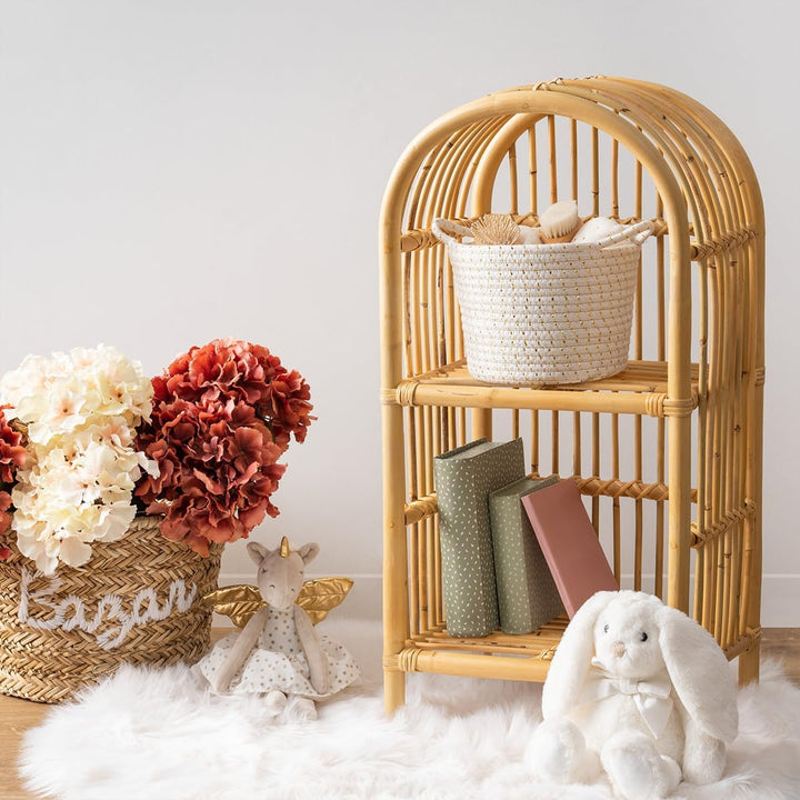 Kinderbuchregal - Rattan - H76 cm - Beige - Atmosphera créateur d'intérieur