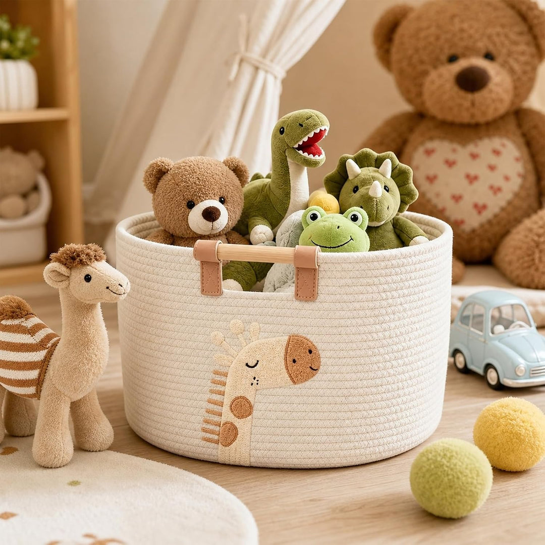 Aufbewahrungskorb aus Baumwollseil, Aufbewahrungskorb Kinderzimmer, Wäschekorb Geflochten Aufbewahru