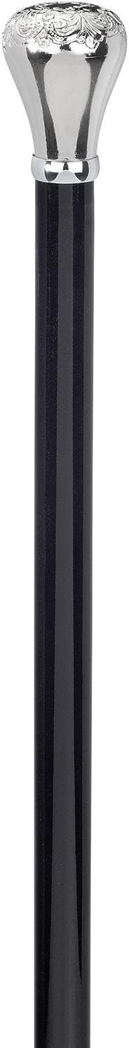 Gehstock Frackstock Silver mit ziseliertem Chromknauf 1 Stück (1er Pack), 1 Stück (1er Pack)