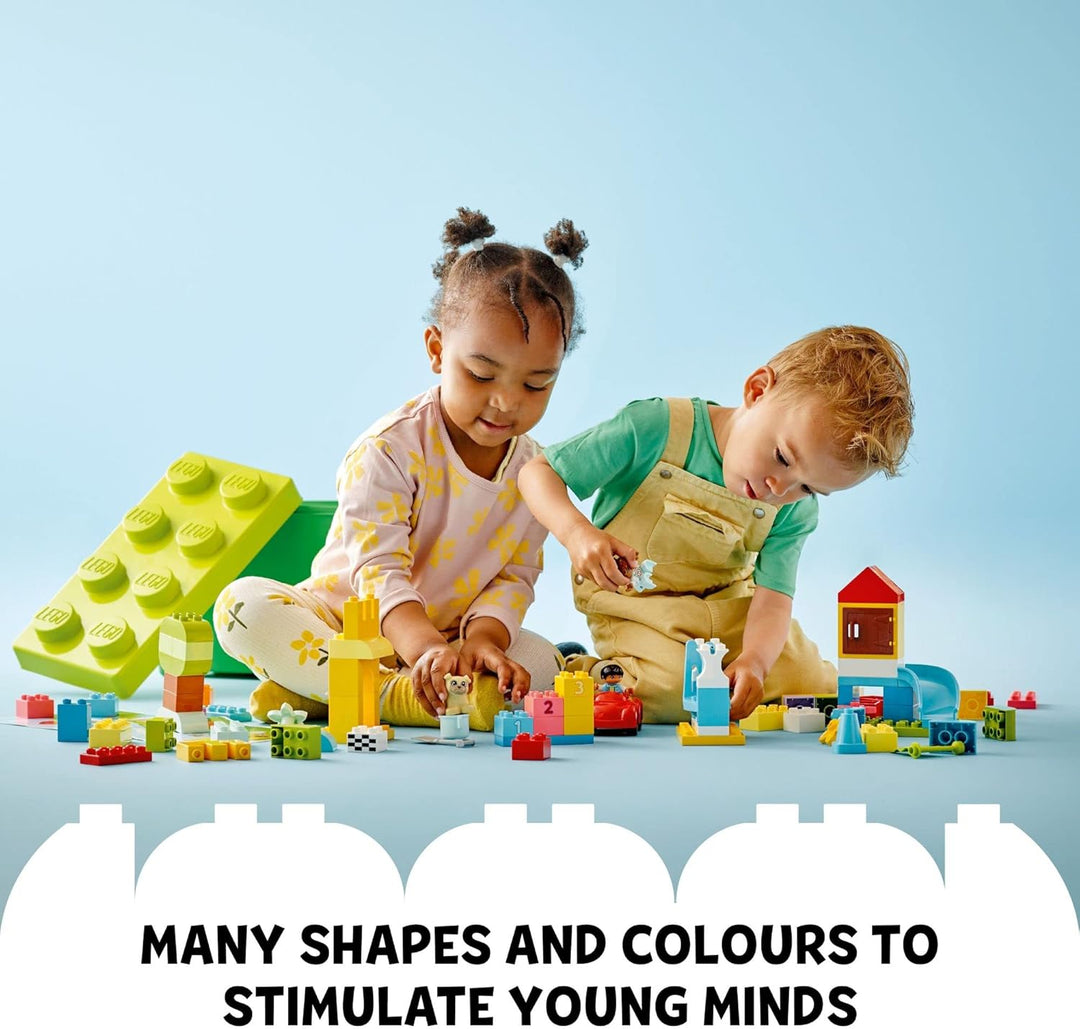 LEGO DUPLO Classic Deluxe Brick Box 10914 Starter Set with Storage Box, Great Educational Toy for To