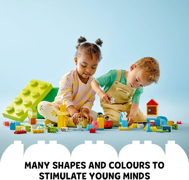 LEGO DUPLO Classic Deluxe Brick Box 10914 Starter Set with Storage Box, Great Educational Toy for To
