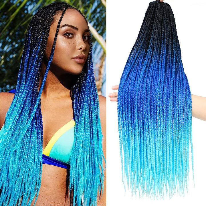 TAOYEMY Box Crochet Braids Haarverlängerungen 6 Packs 24 Zoll Synthetische Flechtfrisur 22 Stränge/P