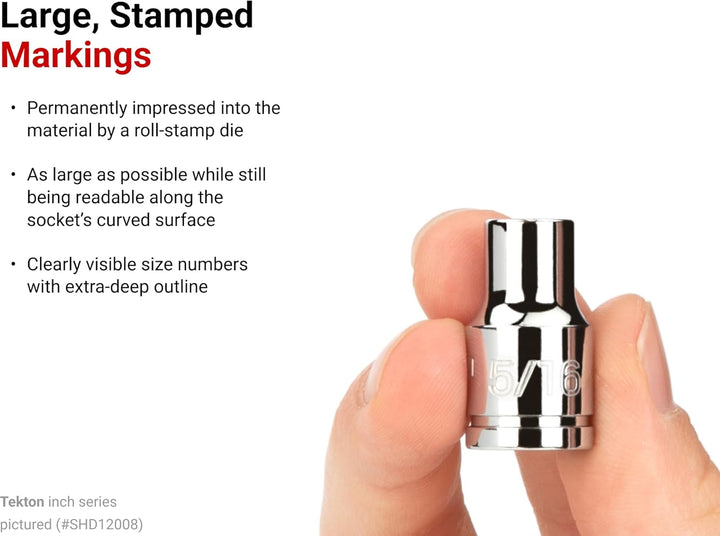 TEKTON 3/8"-Antrieb 6-Kant Steckschlüssel-Satz, 12-teilig (8-19 mm) | SHD91102 Standard 12-Piece (8