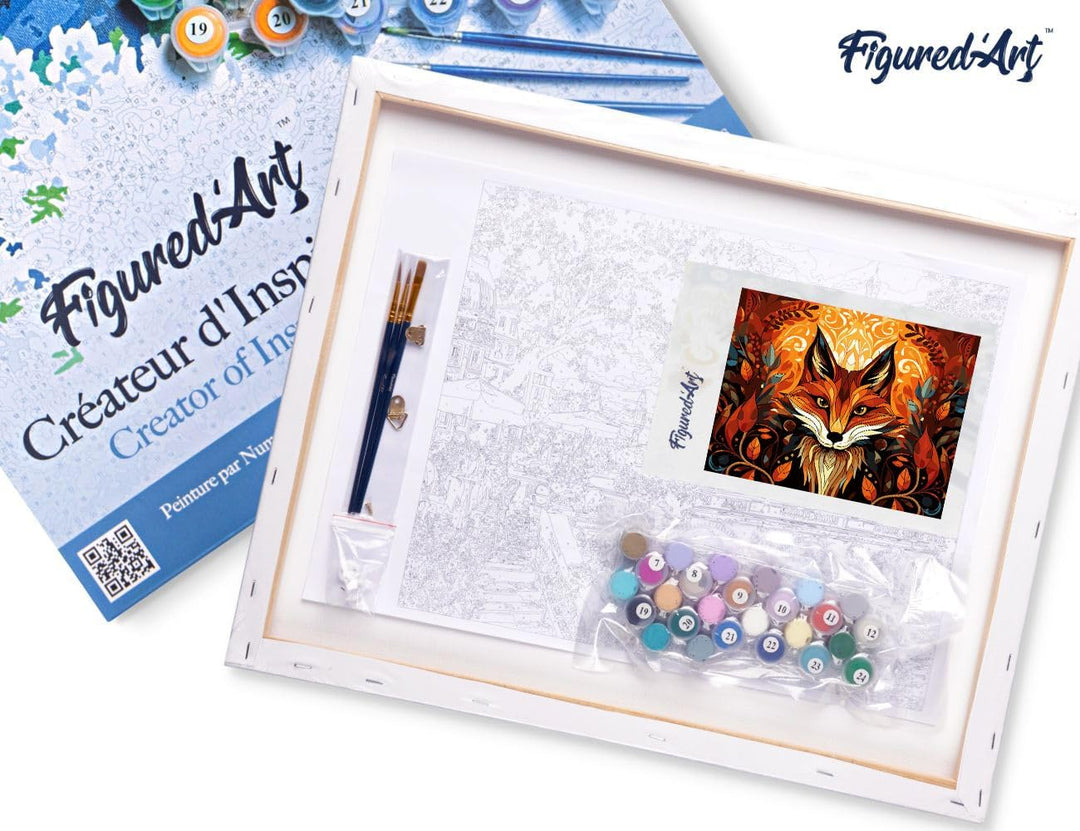 Figured'Art Malen Nach Zahlen Erwachsene Mit Rahmen Fuchs Art Deco - Paint by Numbers Basteln DIY Ba