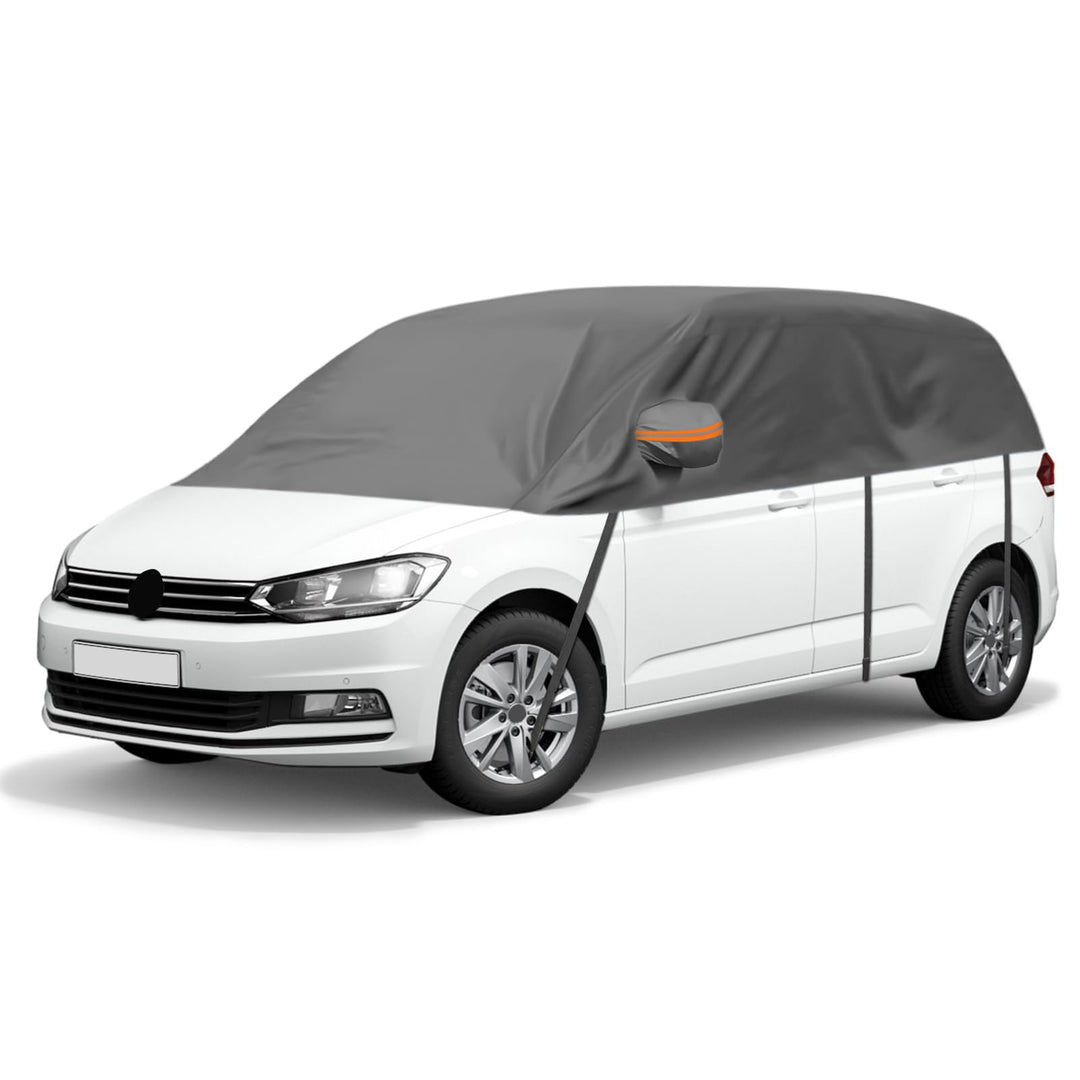 Autoabdeckung Wasserdicht Ersatz für VW Touran 2015-2024, Sonnenfest Hälfte Autoabdeckung, Halbgarag