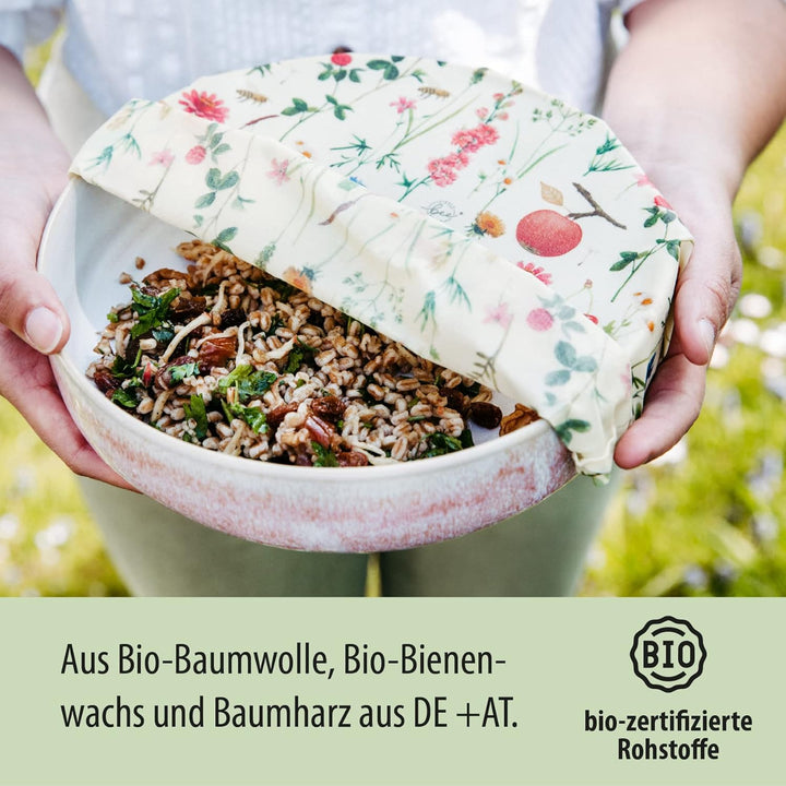 little bee fresh Bio-Bienenwachstücher Starter-Set aus Deutschland - Wachspapier für Lebensmittel -