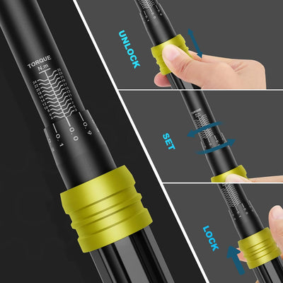 ANPUDS Drehmomentschlüssel 1/4", 3-25 NM Fahrrad & Motorrad, 0,1NM Mikro-Einstellung mit Arretierung