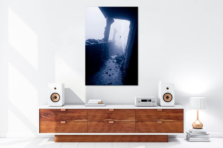 deyoli Atemberaubendes Unterwasser Wrack Format:90x60 cm als Leinwandbild, Motiv fertig gerahmt auf