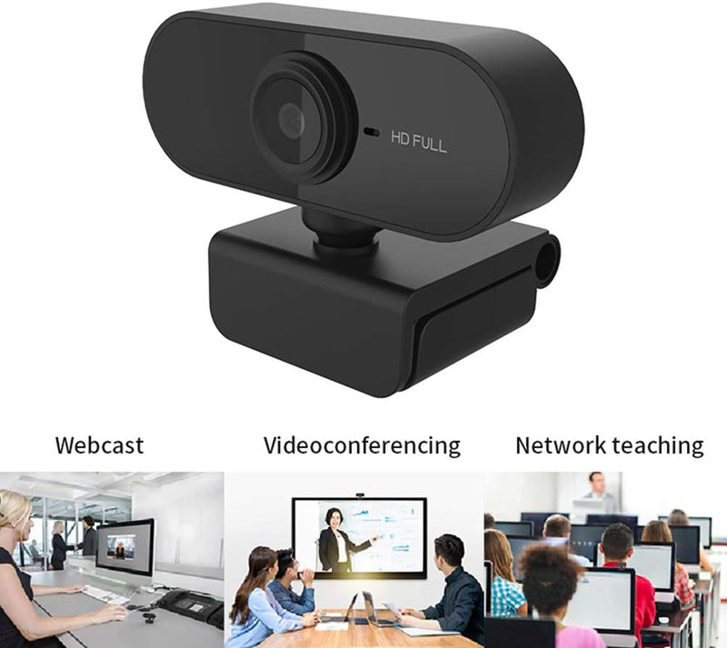 Dpofirs HD 1920x1080 Hochauflösende Webcam mit eingebautem Mikrofon, tragbarer USB 2.0-Treiber-Webca