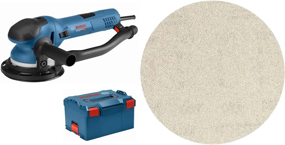 Bosch Professional Exzenterschleifer GET 75-150 (Schleifteller-Ø: 150 mm, in L-BOXX) + 5x Expert M48