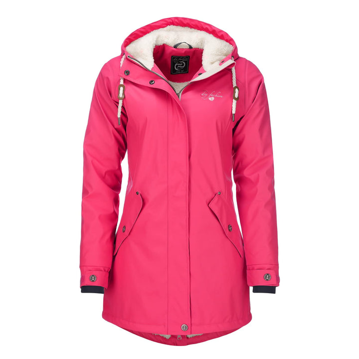 Dry Fashion Damen Regenmantel Malmö - Frauen Regenjacke Jacke mit Kapuze Lang Winddicht Wasserdicht