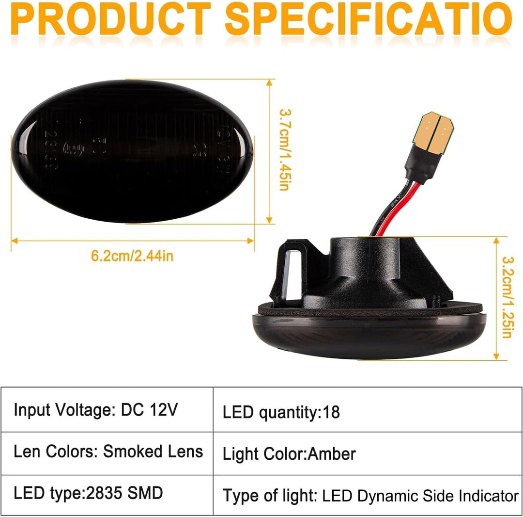 OZ-LAMPE LED Blinker Seitenblinker für Mercedes-BenzSmart W450 W452 A-Class W168 Citan W415 Vito W63