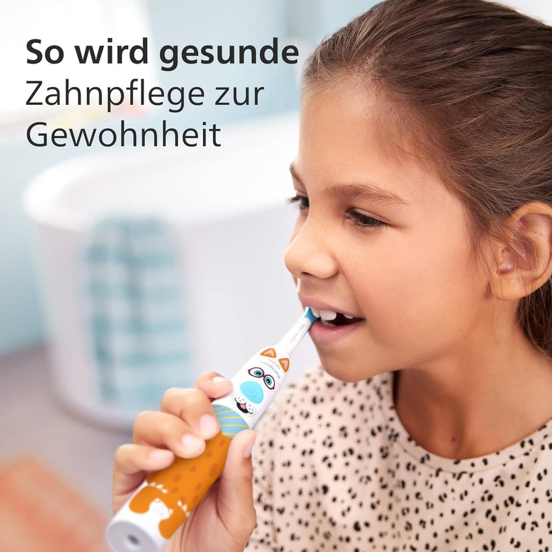 Philips Sonicare For Kids elektrische Zahnbürste - Design a Pet Edition - mit besonderen Tieraufkleb