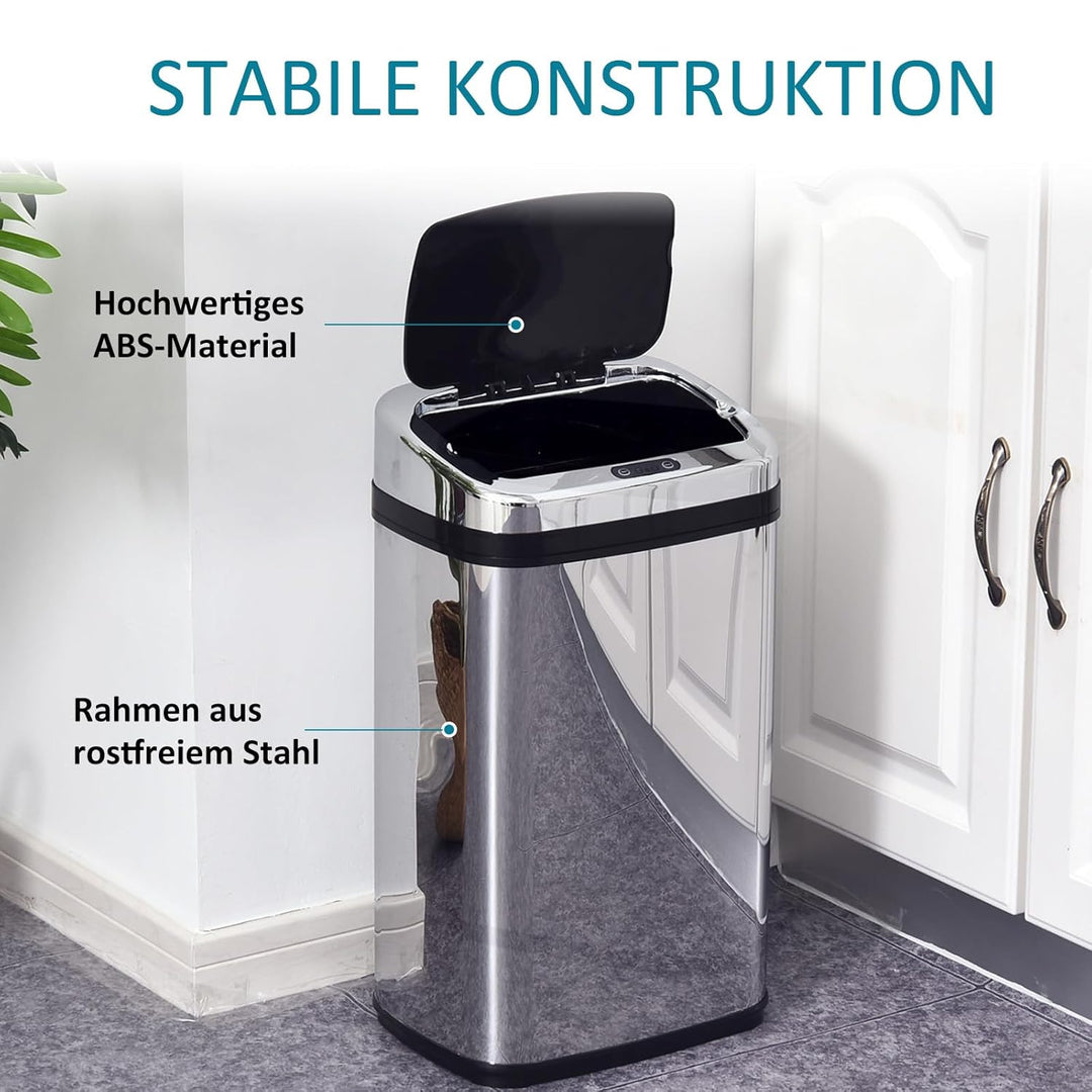 Homcom® Edelstahl Automatik Sensor Mülleimer Abfalleimer IR Sensor mit/ohne Inneneimer rund vierecki